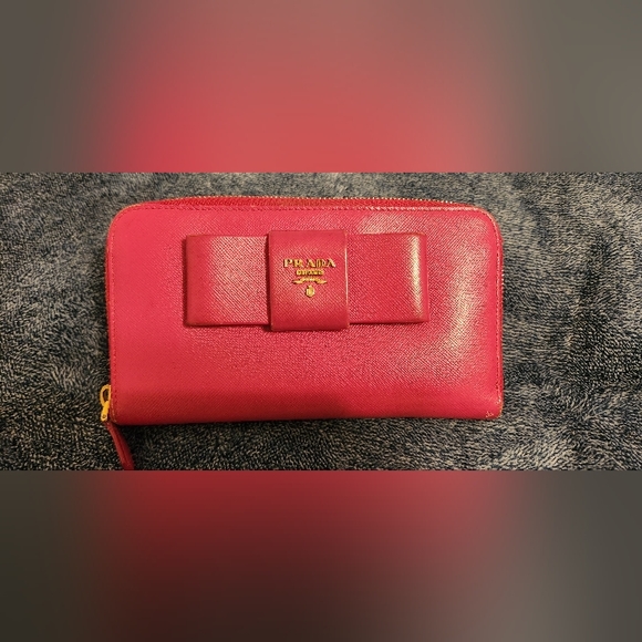 Prada Handbags - Pink Prada Zippered Wallet